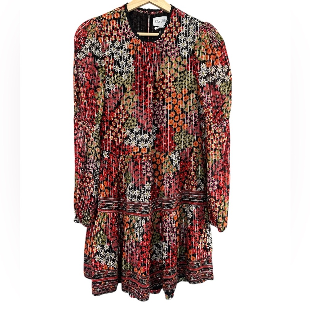 SAYLOR Talley Floral Print Long Sleeve Minidress In Multi - Picture 3 of 10